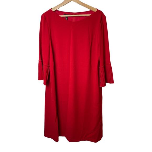 Escada Red 3/4 Sleeve Shift Dress Women's Size 42 US 12 NWT - Picture 1 of 9